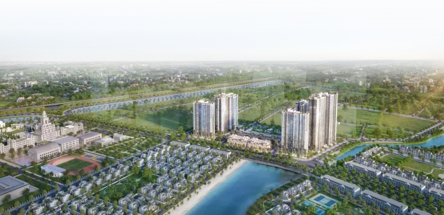 Phối cảnh tổng thể Masteri Waterfront tại Ocean Park 1 do Masterise Homes công bố