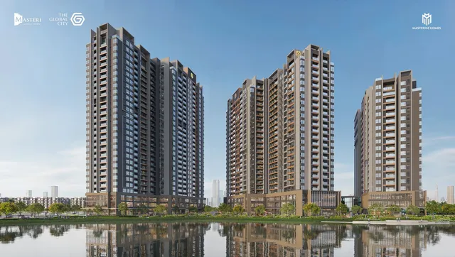 Phối cảnh Masteri Cosmo Central bên kênh đào nhạc nước The Global City