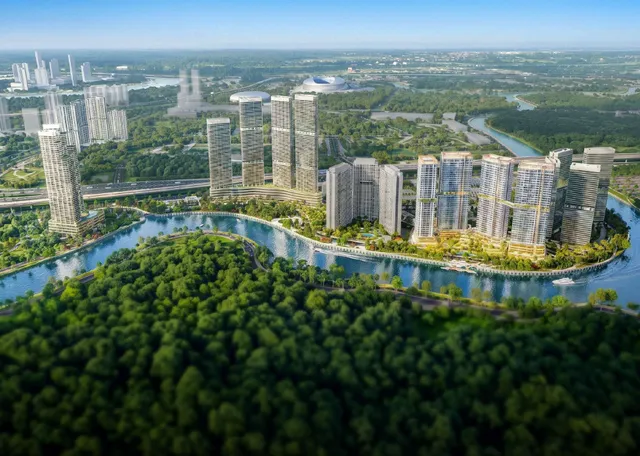 Phối cảnh khu đô thị Palm City ven sông Giồng Ông Tố, liền kề Thủ Thiêm