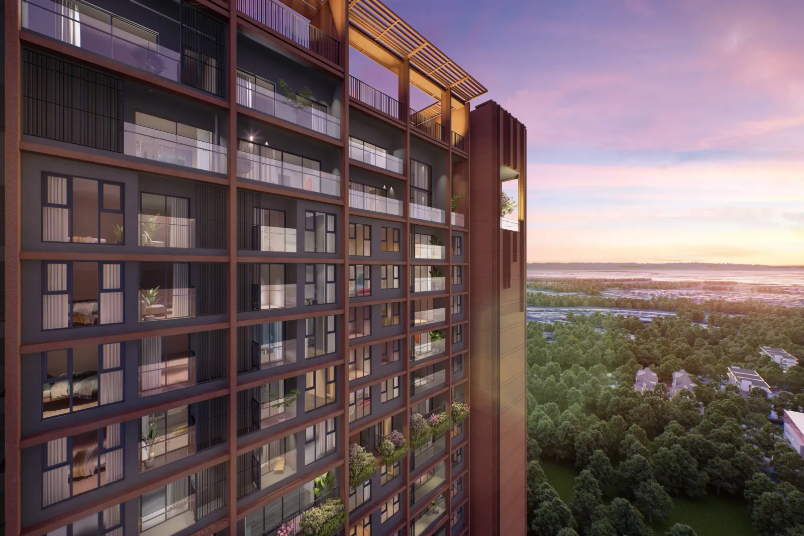 Phối cảnh mặt ngoài Lumi Hanoi do CapitaLand công bố, không phải ảnh căn đang chào bán