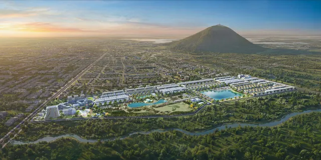 Phối cảnh tổng thể The Heritage Tây Ninh dưới chân Núi Bà Đen (hình phối cảnh từ tài liệu chủ đầu tư)