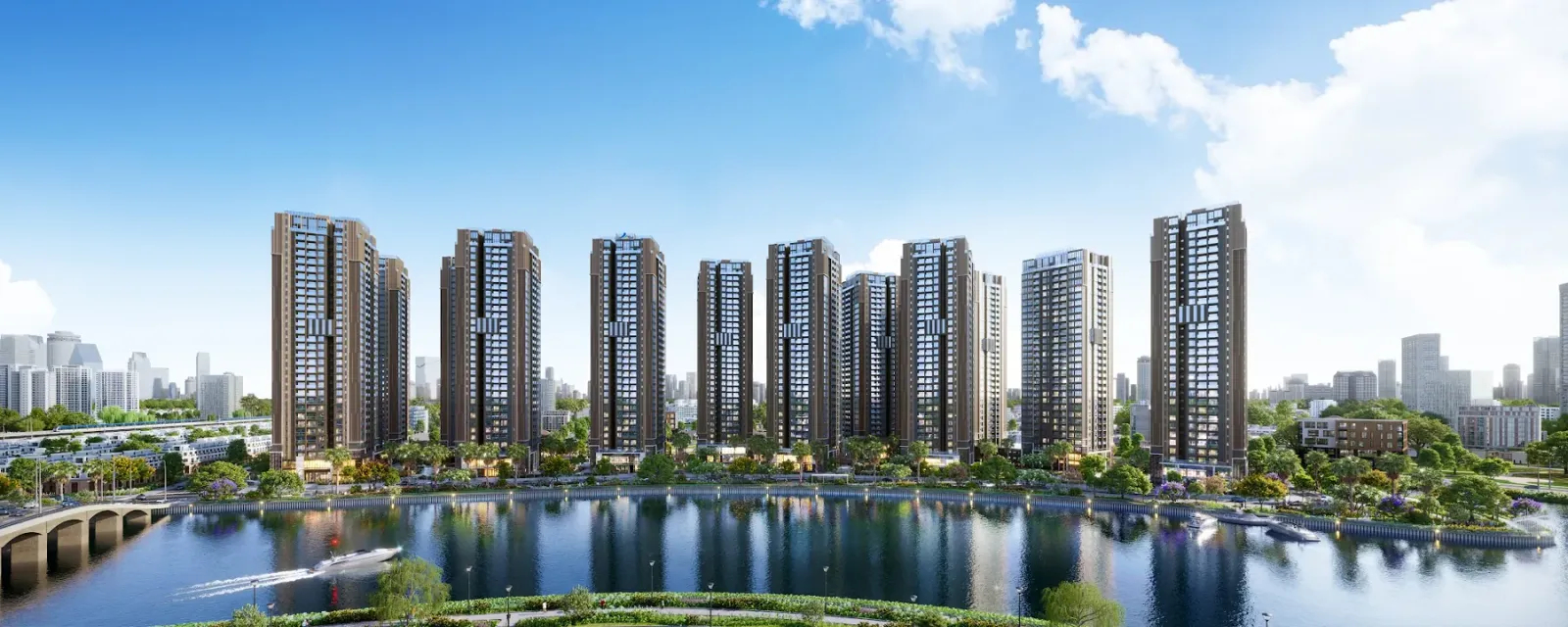 Phối cảnh The Privé ven sông tại Nam Rạch Chiếc — hình ảnh minh họa