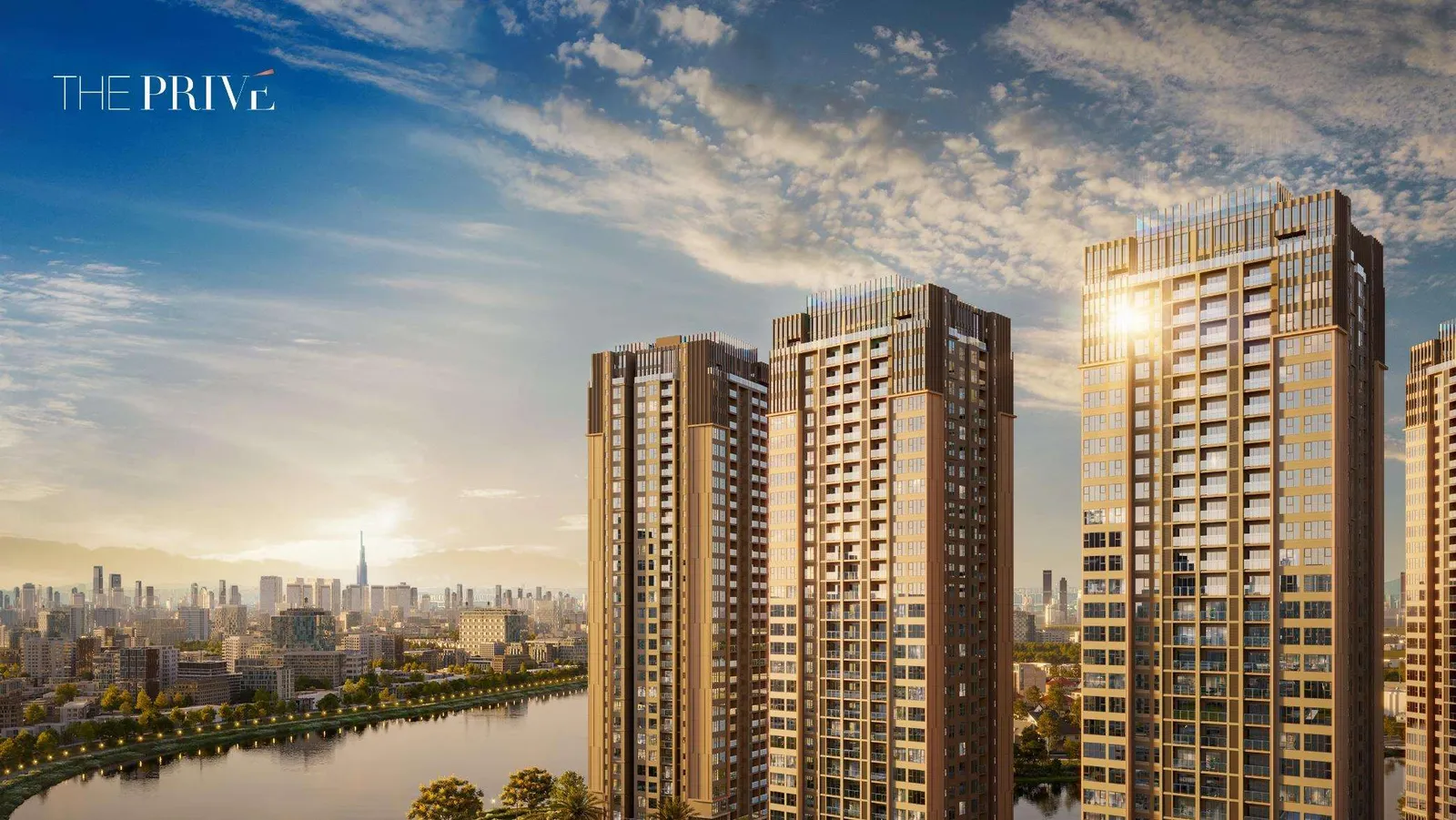 Phối cảnh The Privé bên sông Sài Gòn, hướng Landmark 81