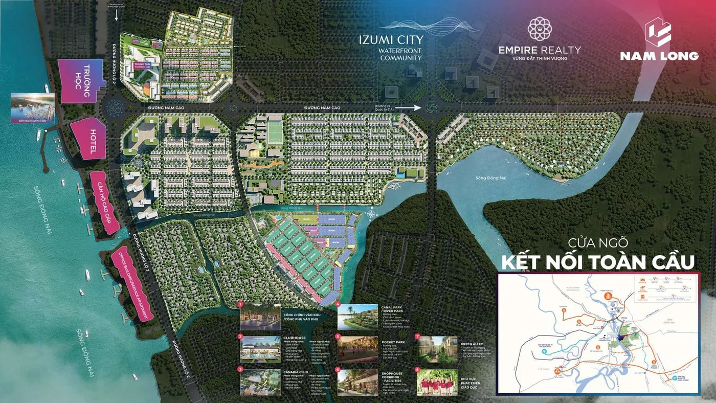 Tổng mặt bằng quy hoạch Izumi City ~170 ha bên sông Đồng Nai